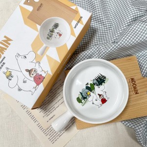 姆明MOOMIN焗烤盤2件組(陶瓷焗烤盤+木製托盤)