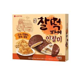 Lotte 樂天朱古力脆皮黃豆粉麻薯批  (1盒10個)